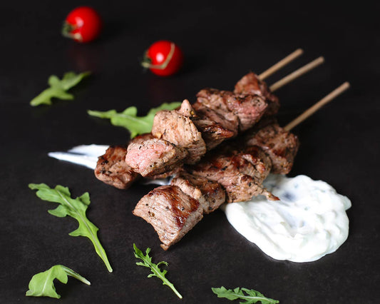 Souvlakis d’agneau marinés